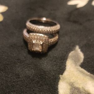 Elegant Silver Women's Wedding Ring Set